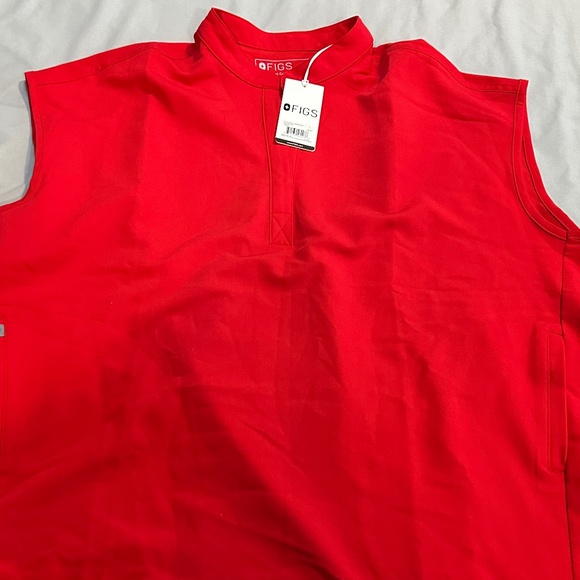 FIGS Rafaela Scrub Top | Pop of Red | NWT | Size L - Picture 3 of 5